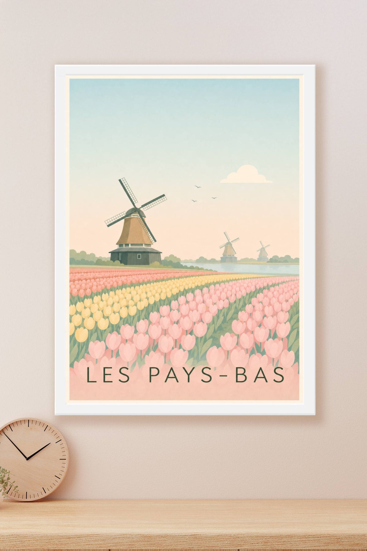 Affiche des Pays-Bas, poster maisons hollandaises