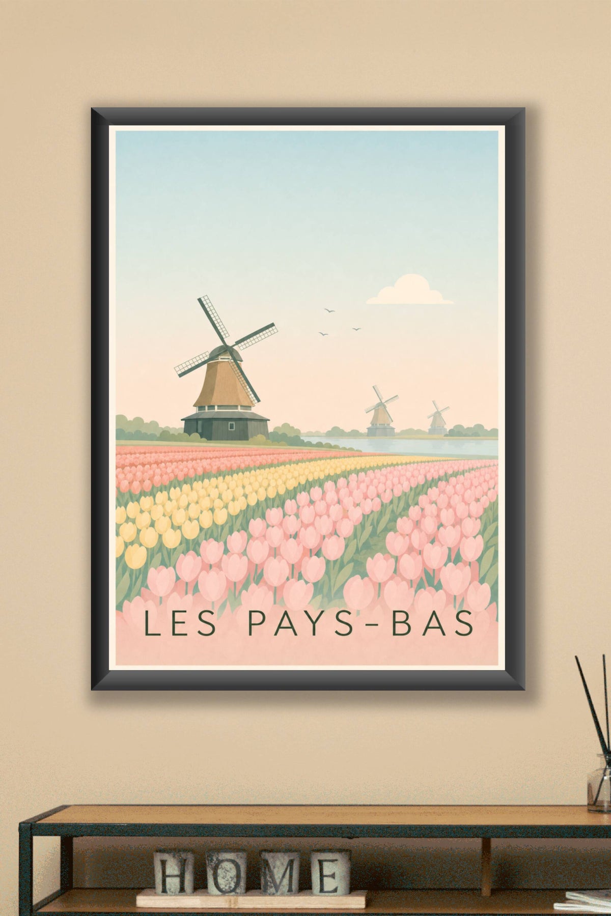 Affiche des Pays-Bas, poster maisons hollandaises