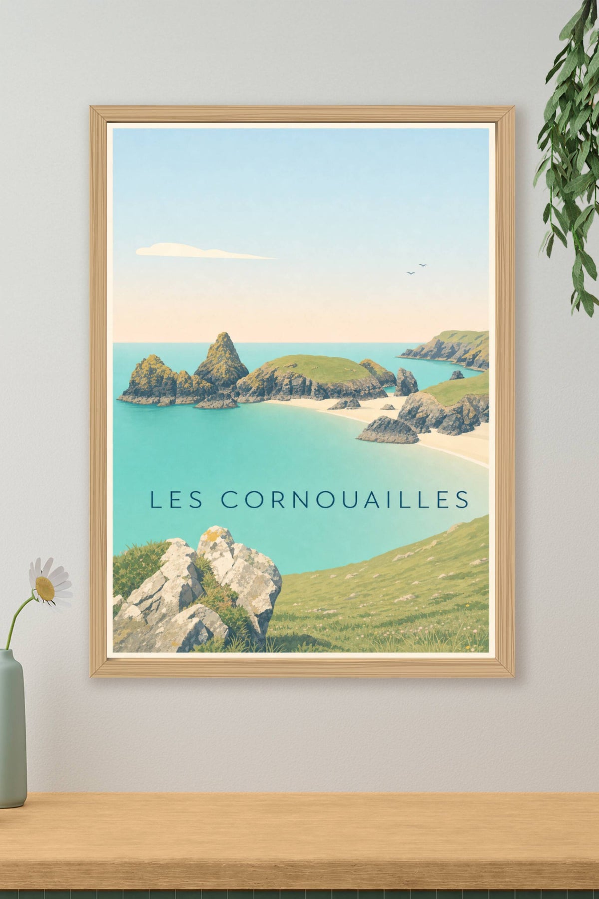Affiche des Cornouailles, poster village breton