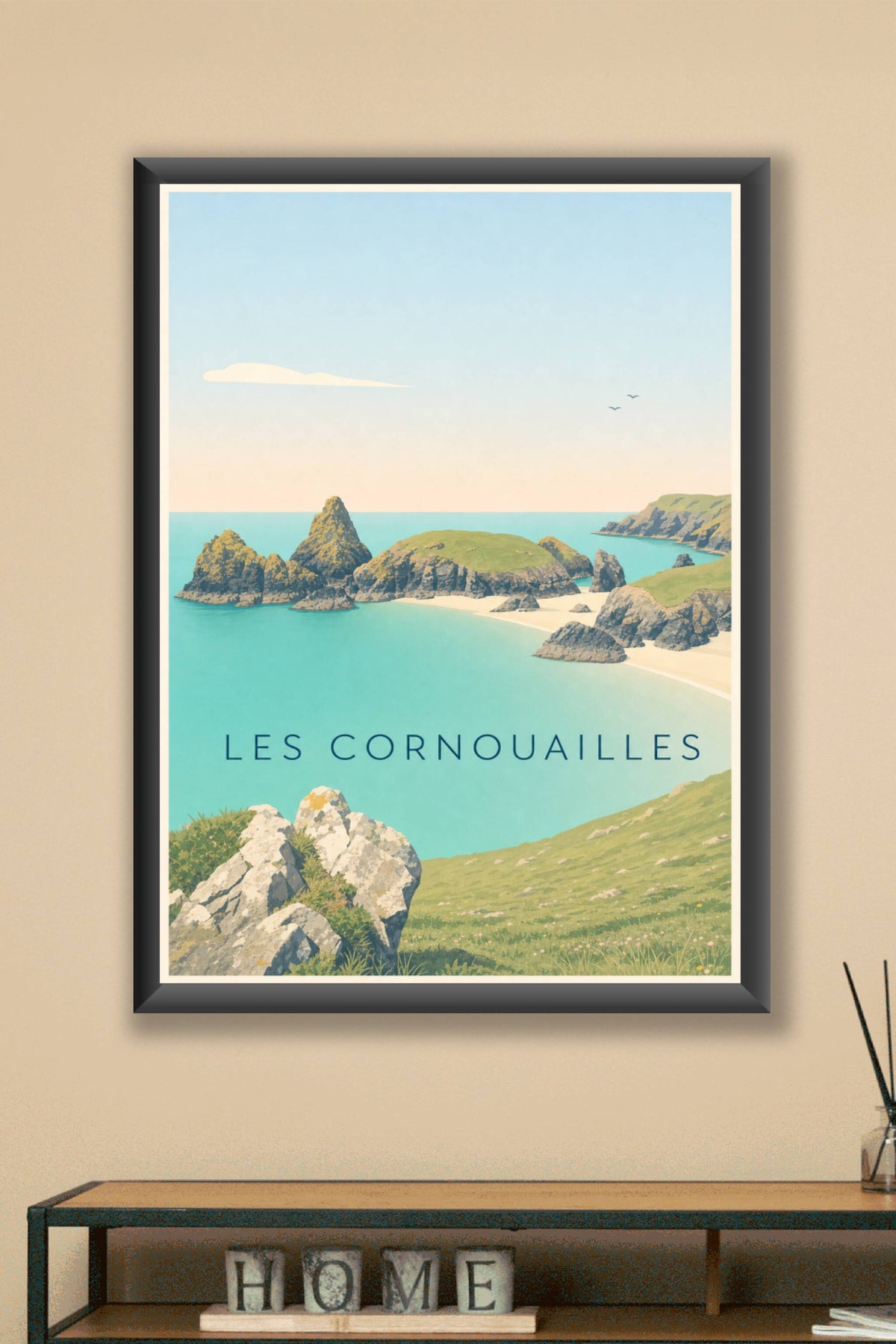 Affiche des Cornouailles, poster village breton