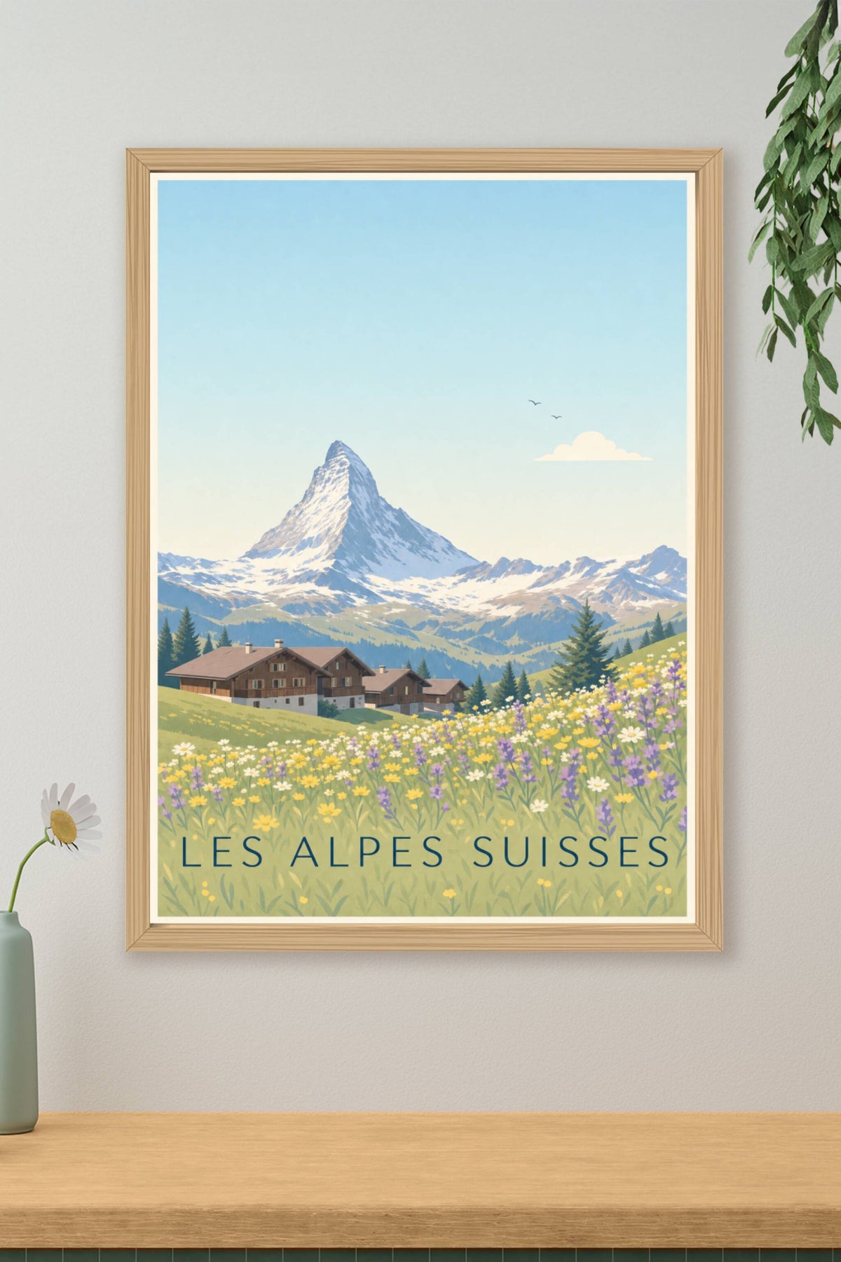 Poster des Alpes Suisses, chalet de montagne