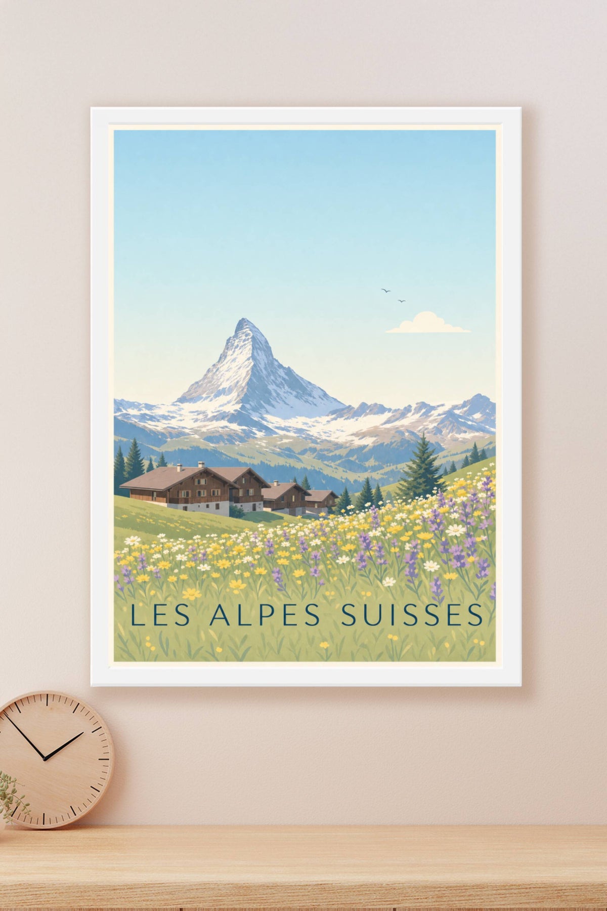 Poster des Alpes Suisses, chalet de montagne
