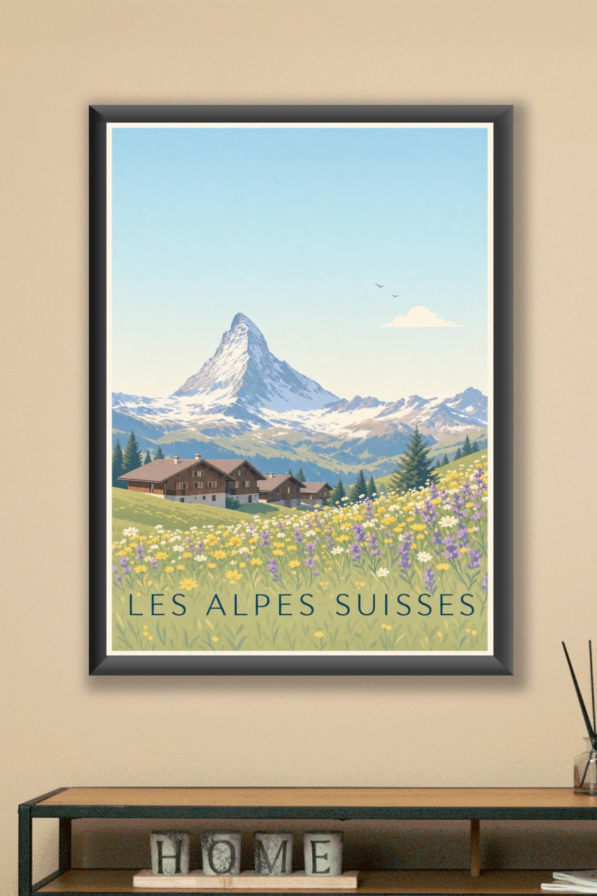Poster des Alpes Suisses, chalet de montagne