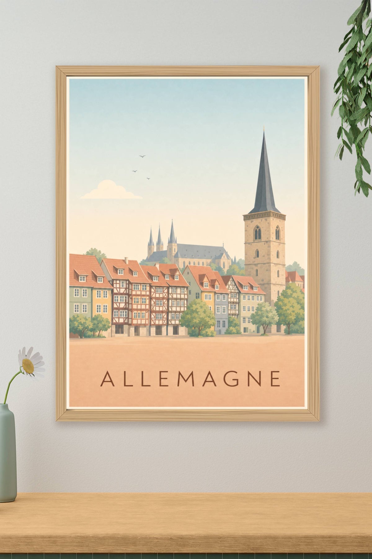 Affiche d'Allemagne, poster maisons à colombages