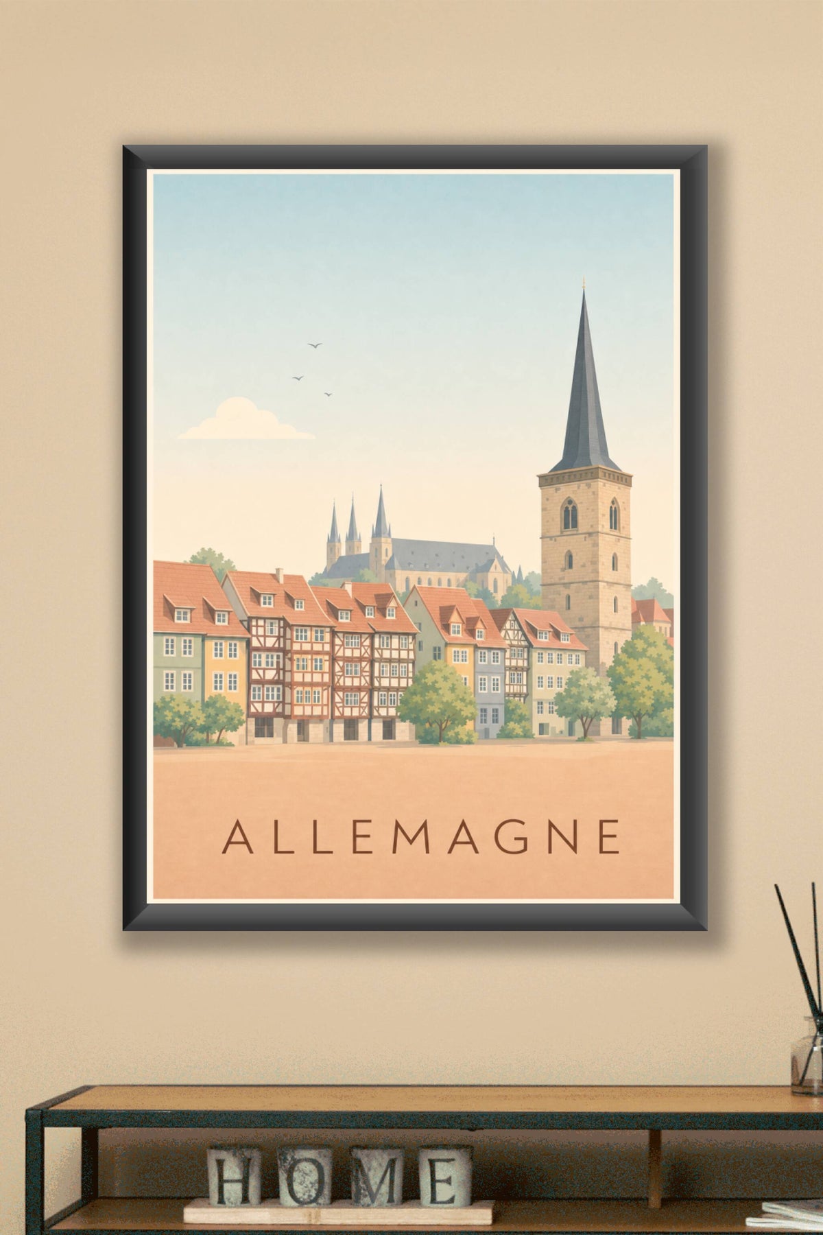 Affiche d'Allemagne, poster maisons à colombages
