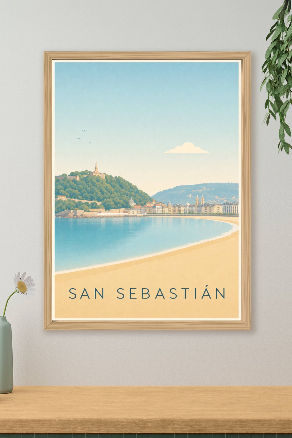 Affiche San Sebastián, poster baie de la Concha