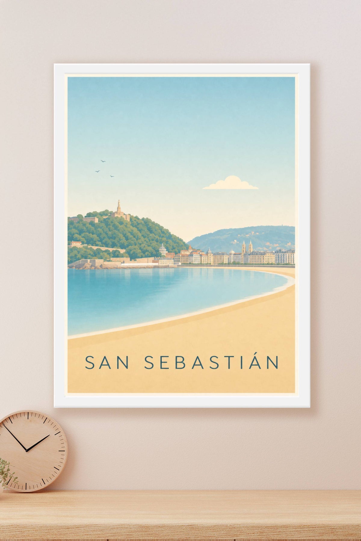 Affiche San Sebastián, poster baie de la Concha
