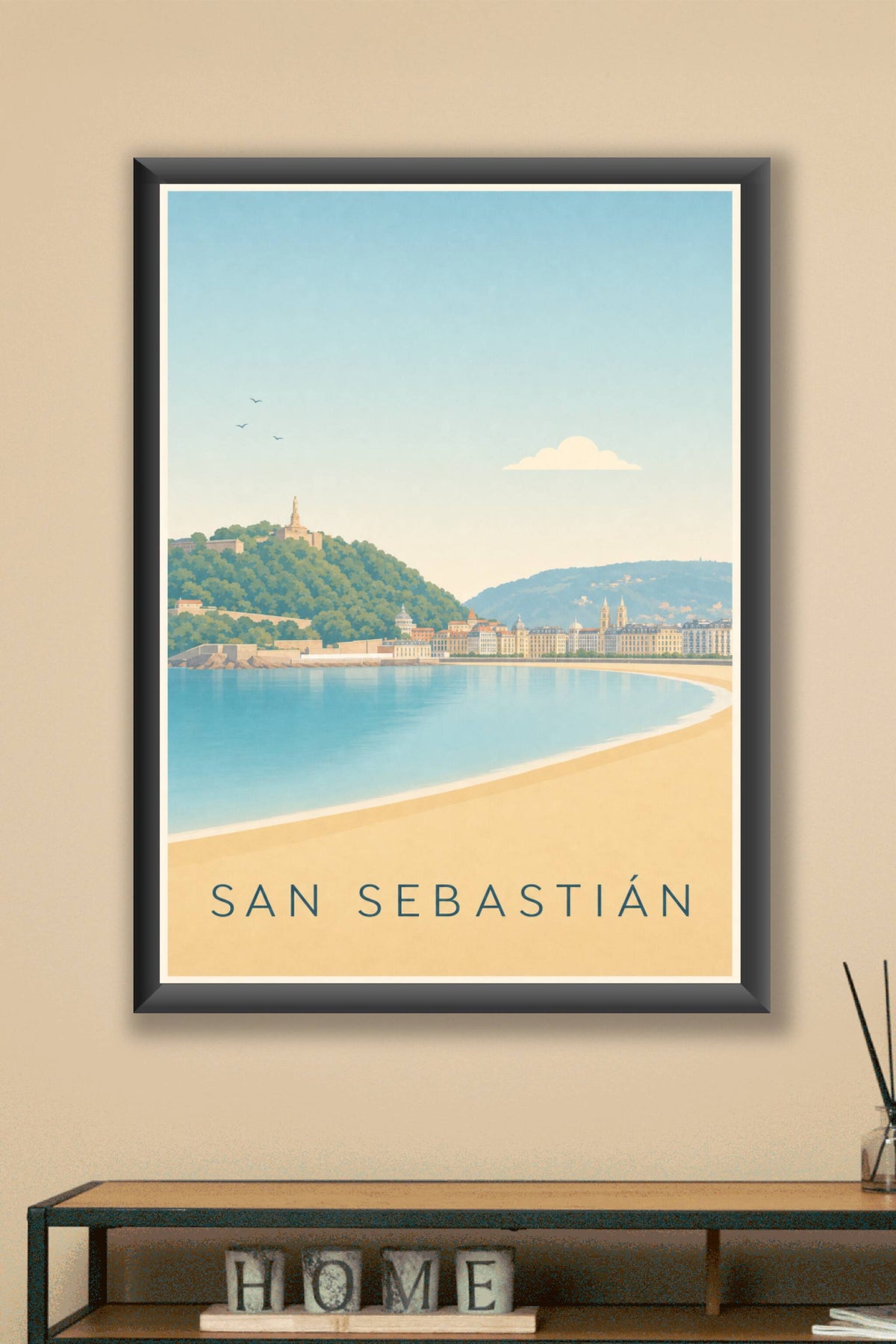Affiche San Sebastián, poster baie de la Concha