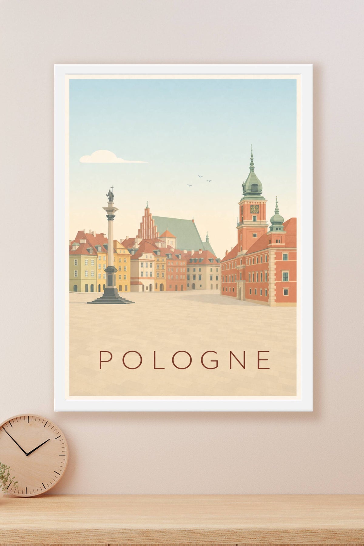 Affiche de Pologne, poster village calme