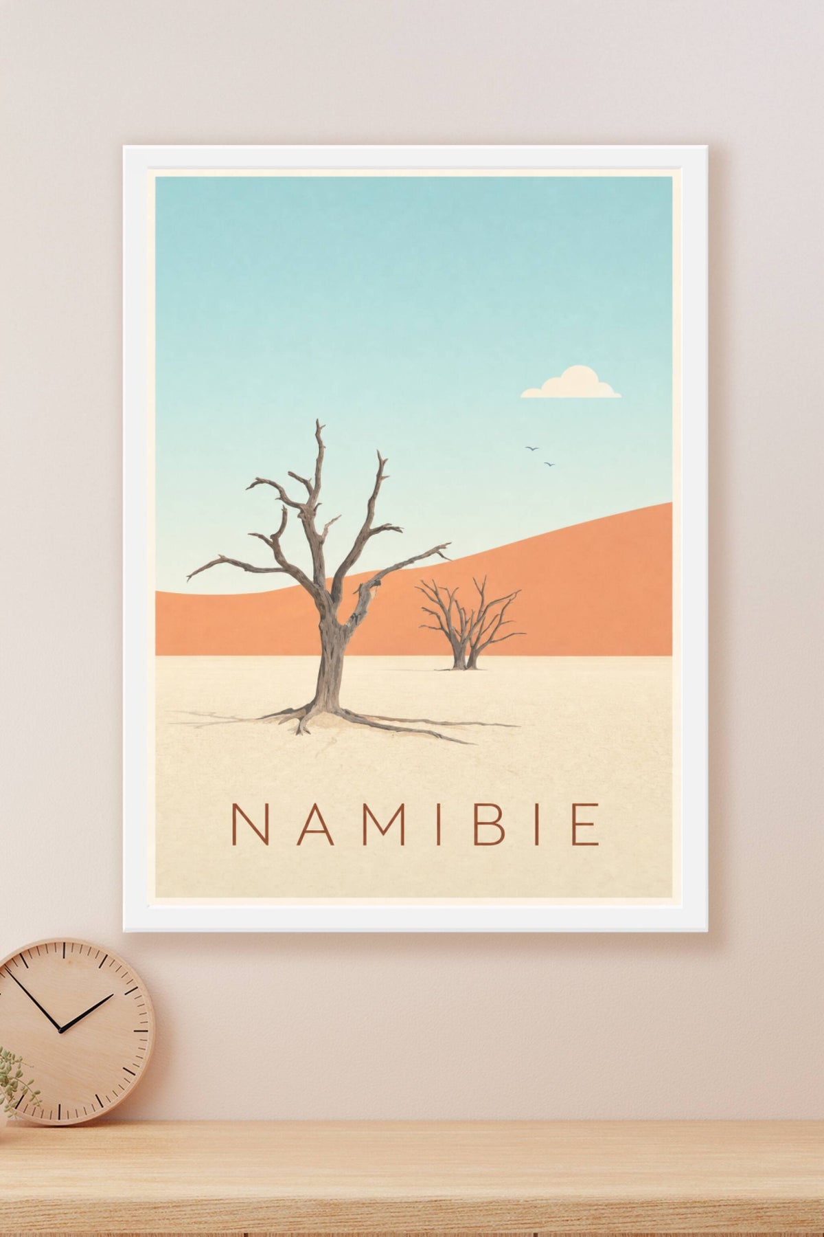 Affiche de Namibie, colonnes et galets