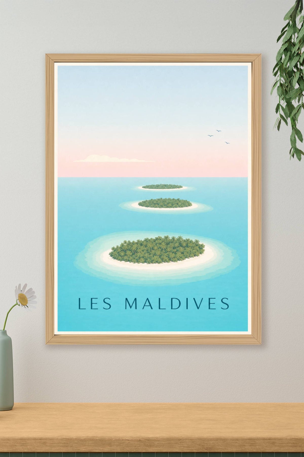 Affiche des Maldives, poster paysage calme