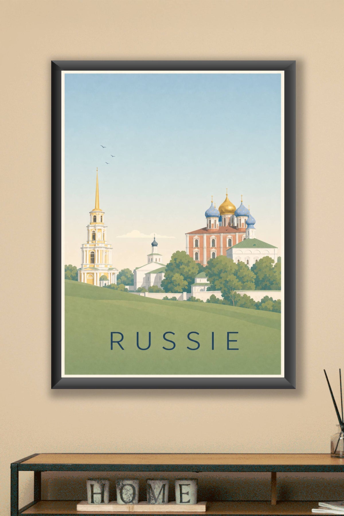 Affiche de Russie, poster dômes colorés