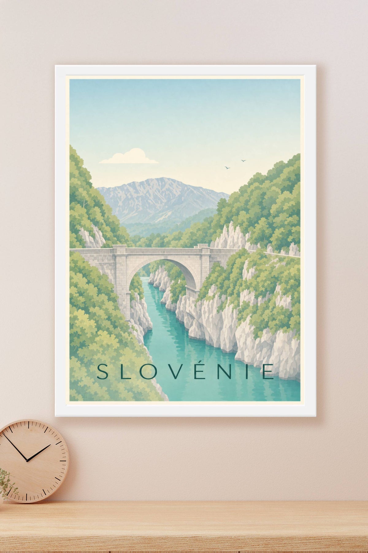 Poster de Slovénie, affiche pont en pierre