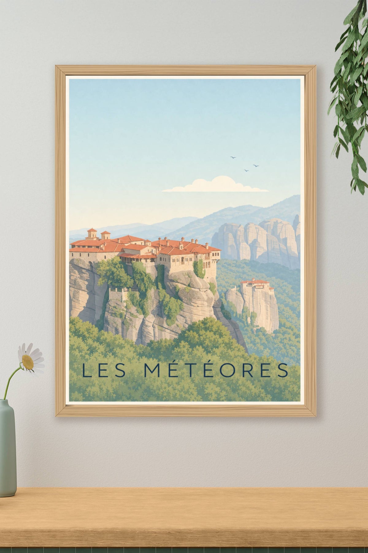 Affiche des Météores, poster monastères de Grèce