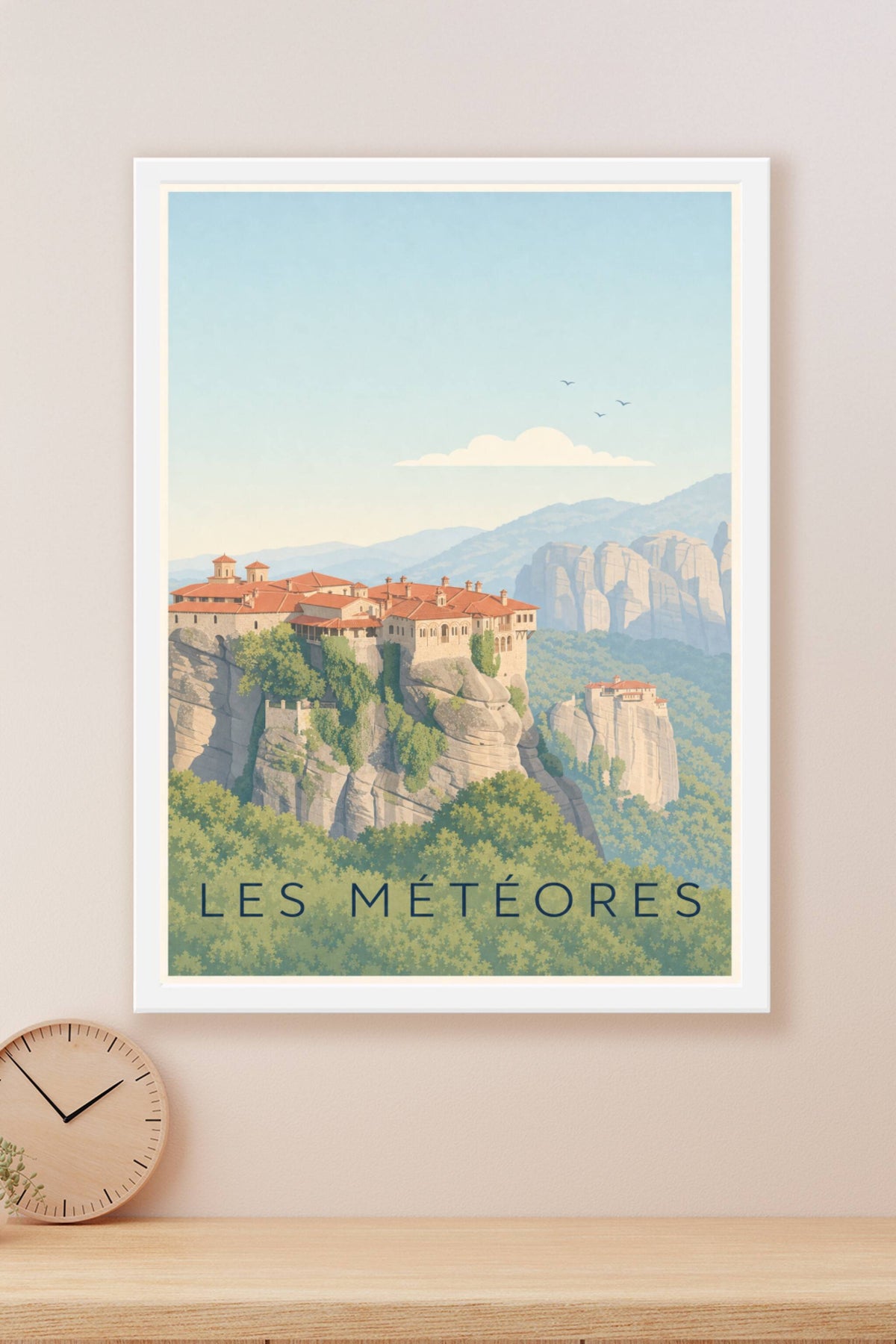 Affiche des Météores, poster monastères de Grèce