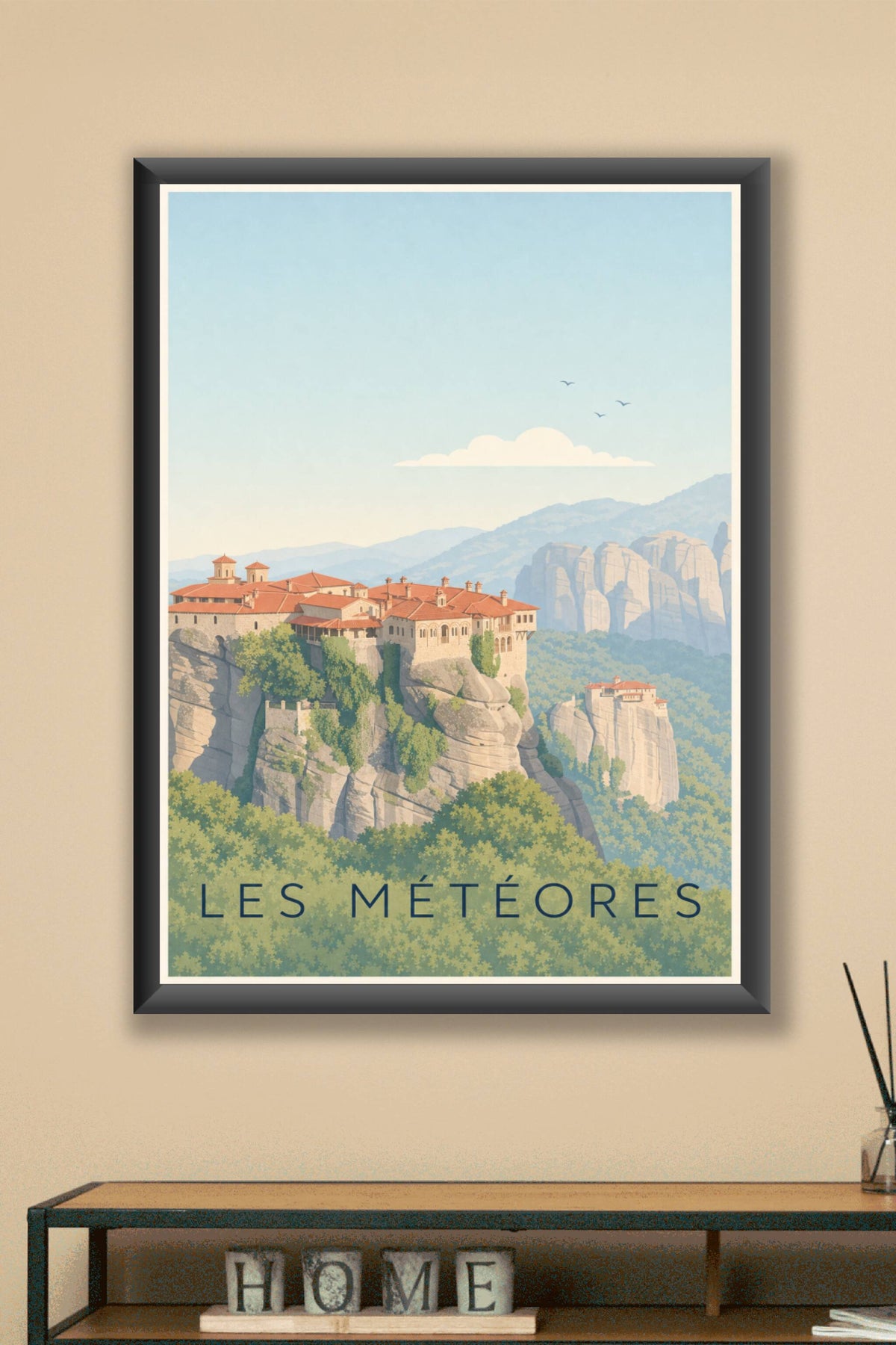 Affiche des Météores, poster monastères de Grèce