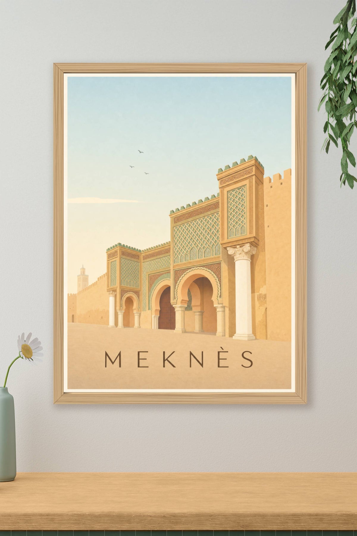 Affiche de Meknès, poster porte Bab Mansour