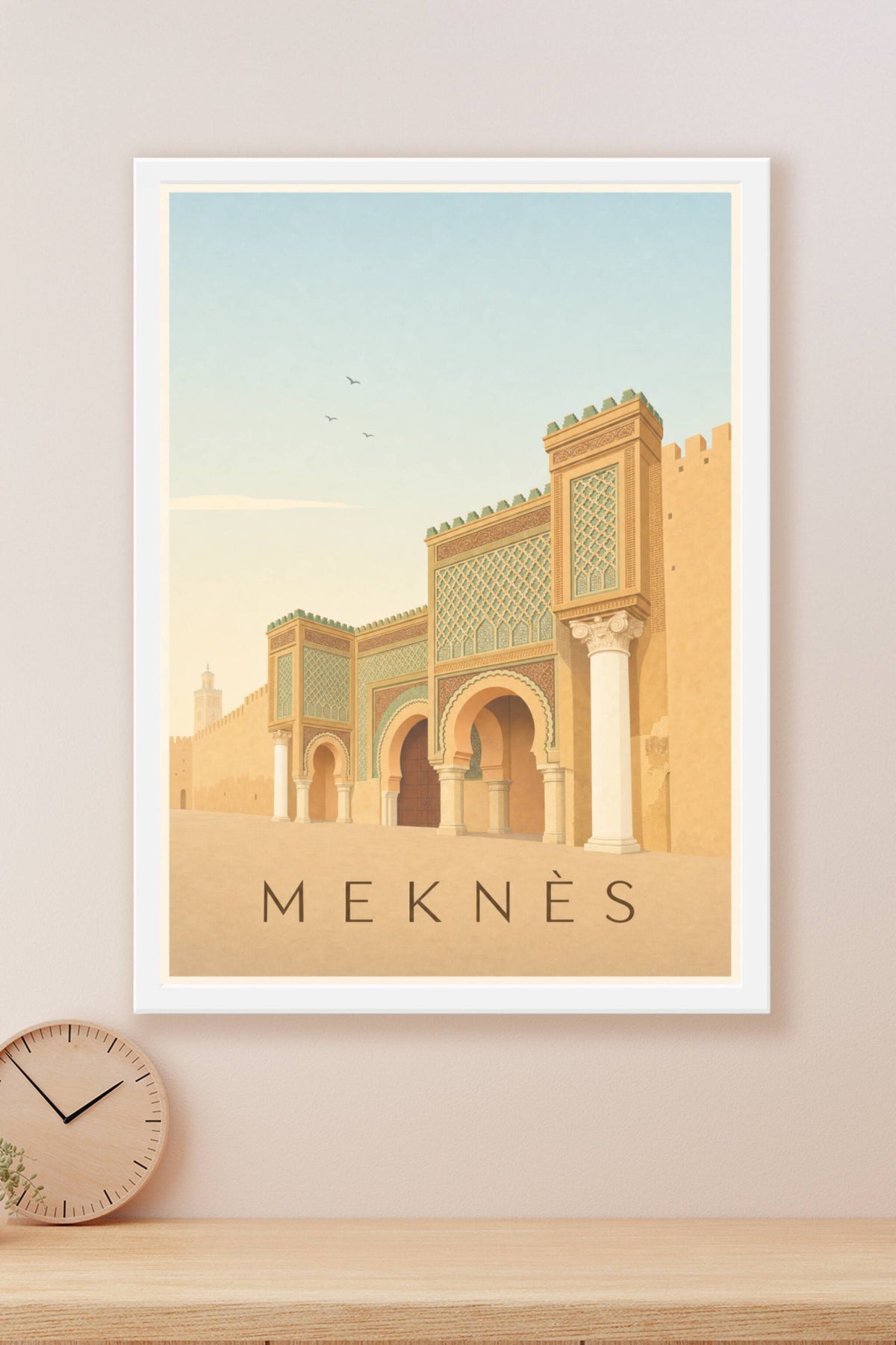 Affiche de Meknès, poster porte Bab Mansour