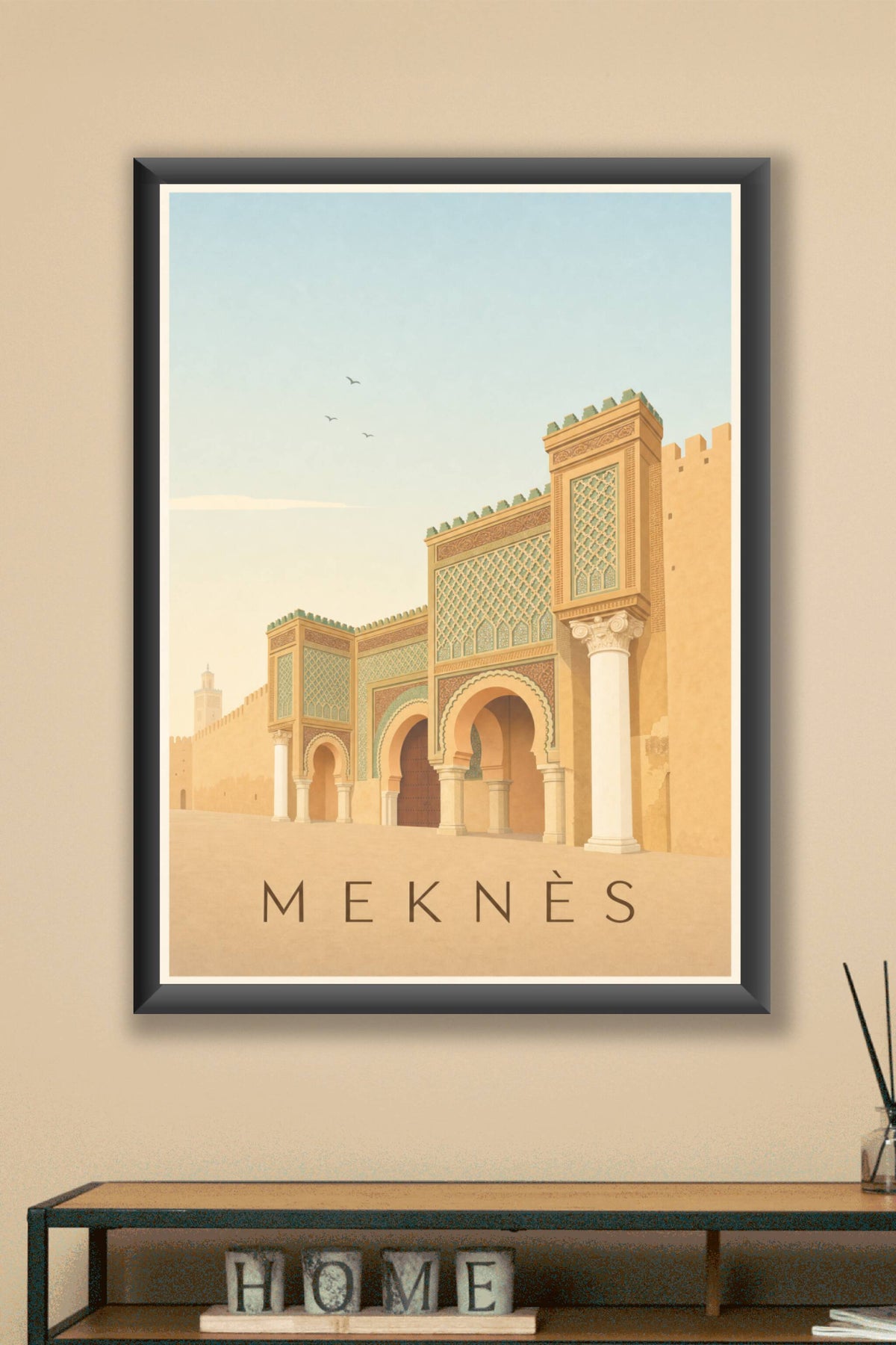 Affiche de Meknès, poster porte Bab Mansour