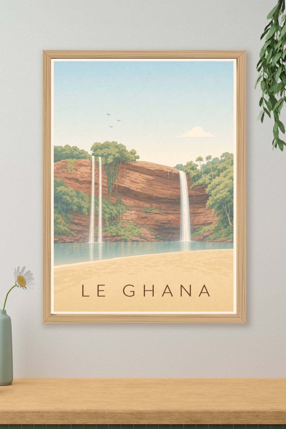 Affiche du Ghana, poster chutes d'eau