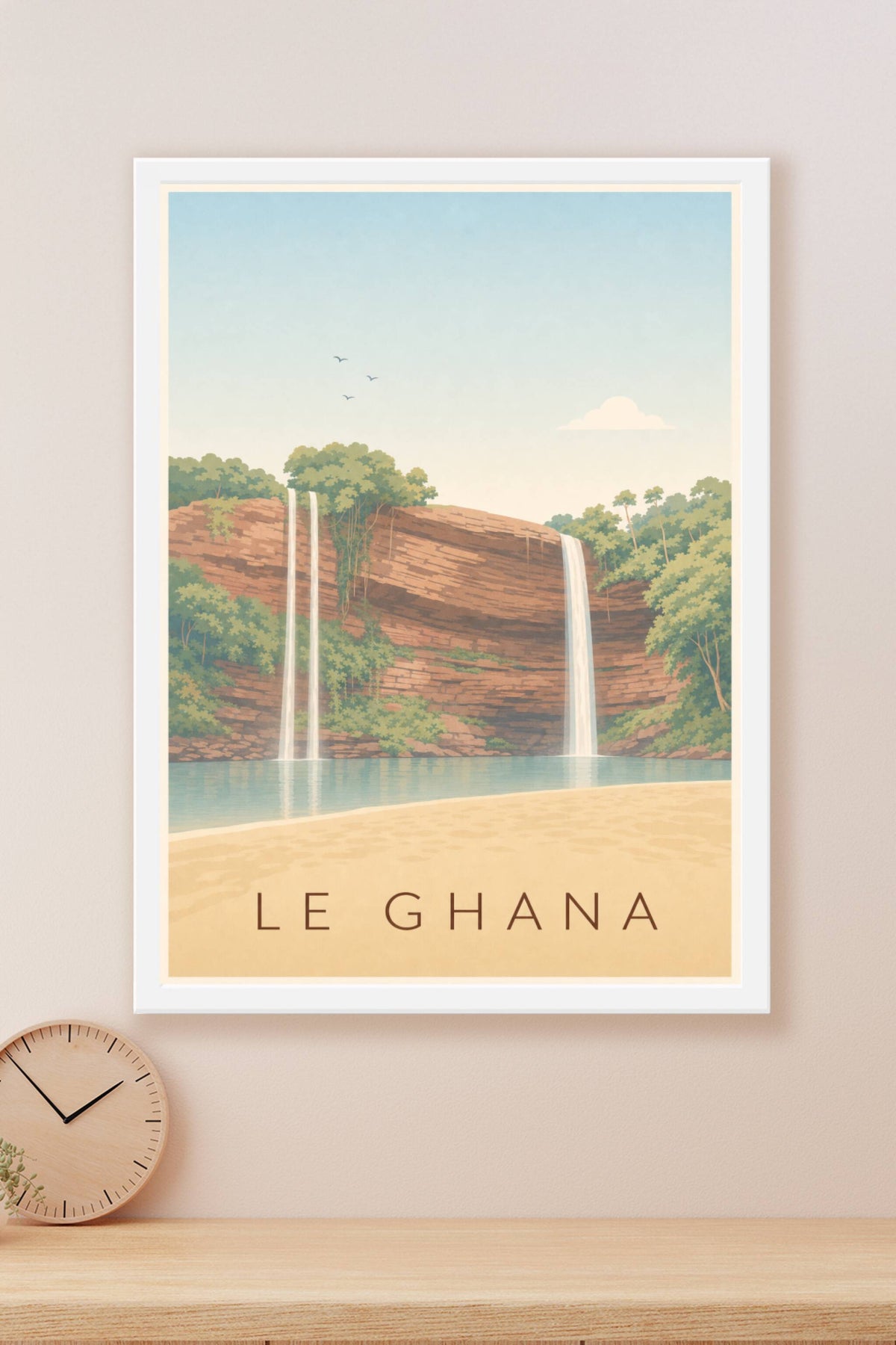 Affiche du Ghana, poster chutes d'eau