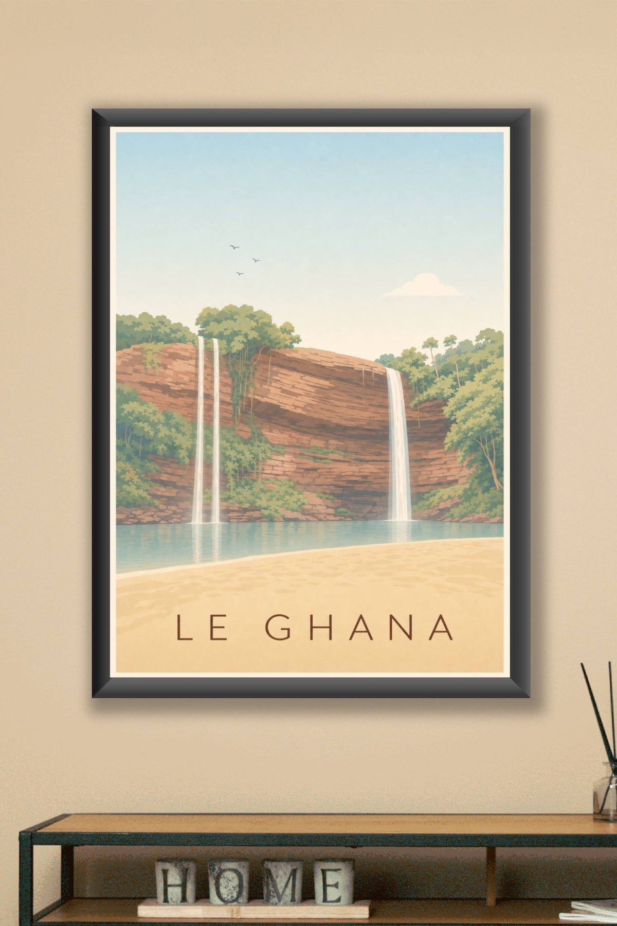 Affiche du Ghana, poster chutes d'eau