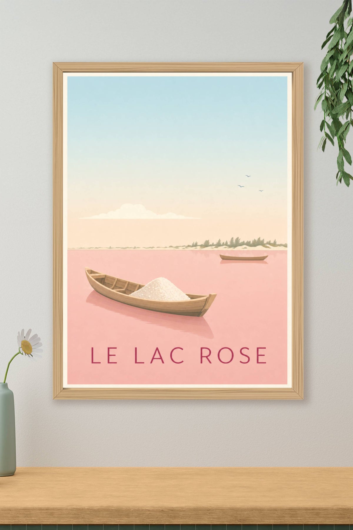 Poster du Lac Rose, barque de sel
