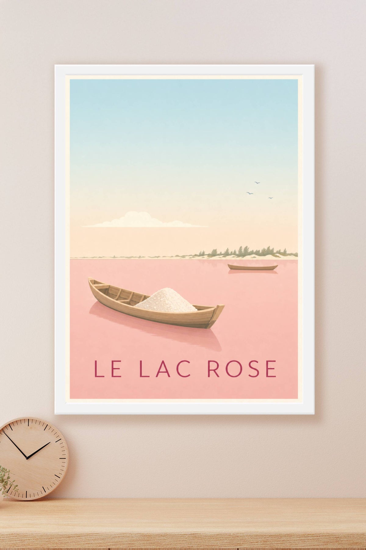 Poster du Lac Rose, barque de sel
