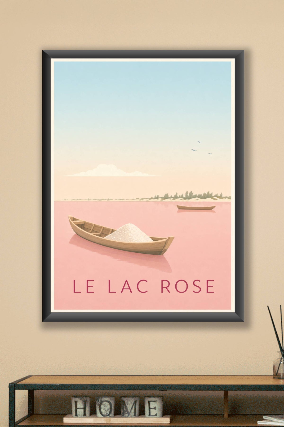 Poster du Lac Rose, barque de sel