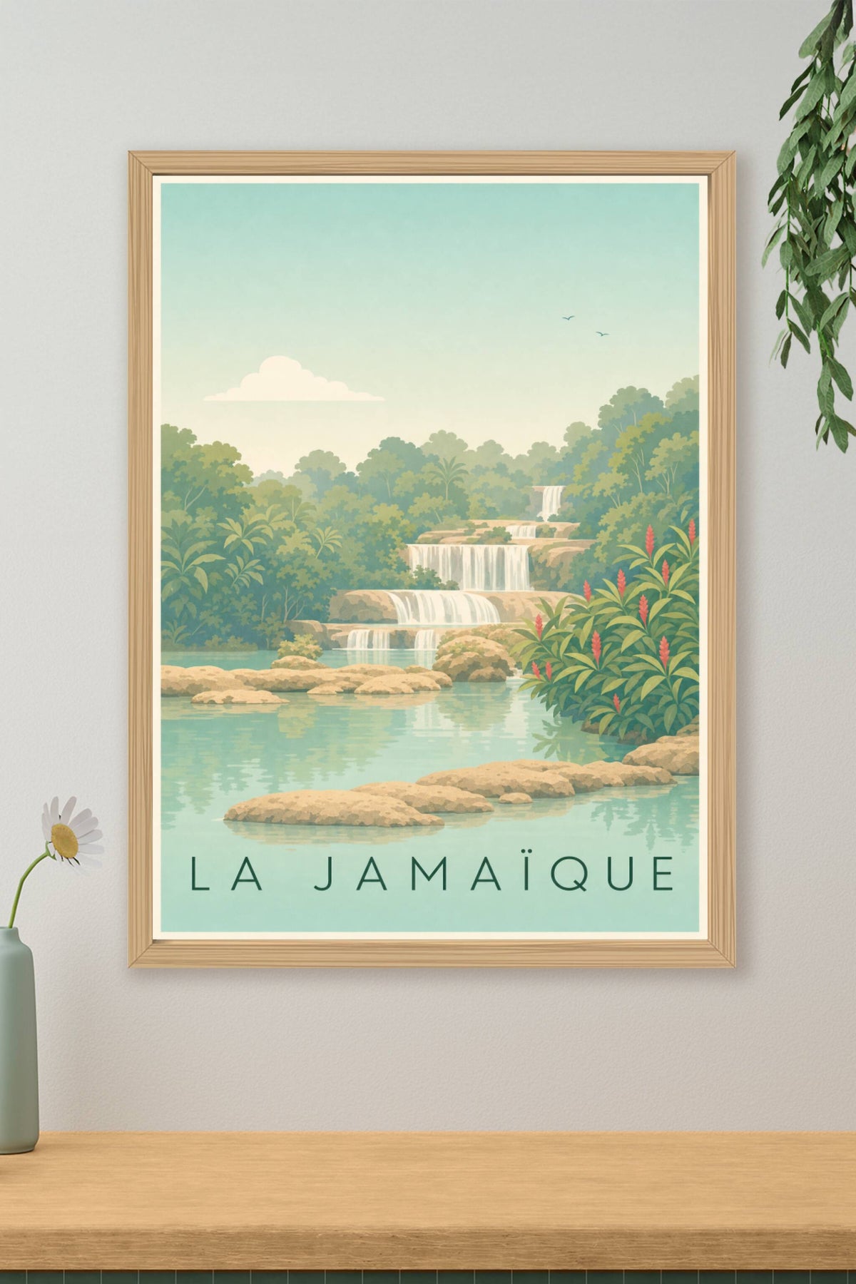 Affiche de la Jamaïque, poster cascades