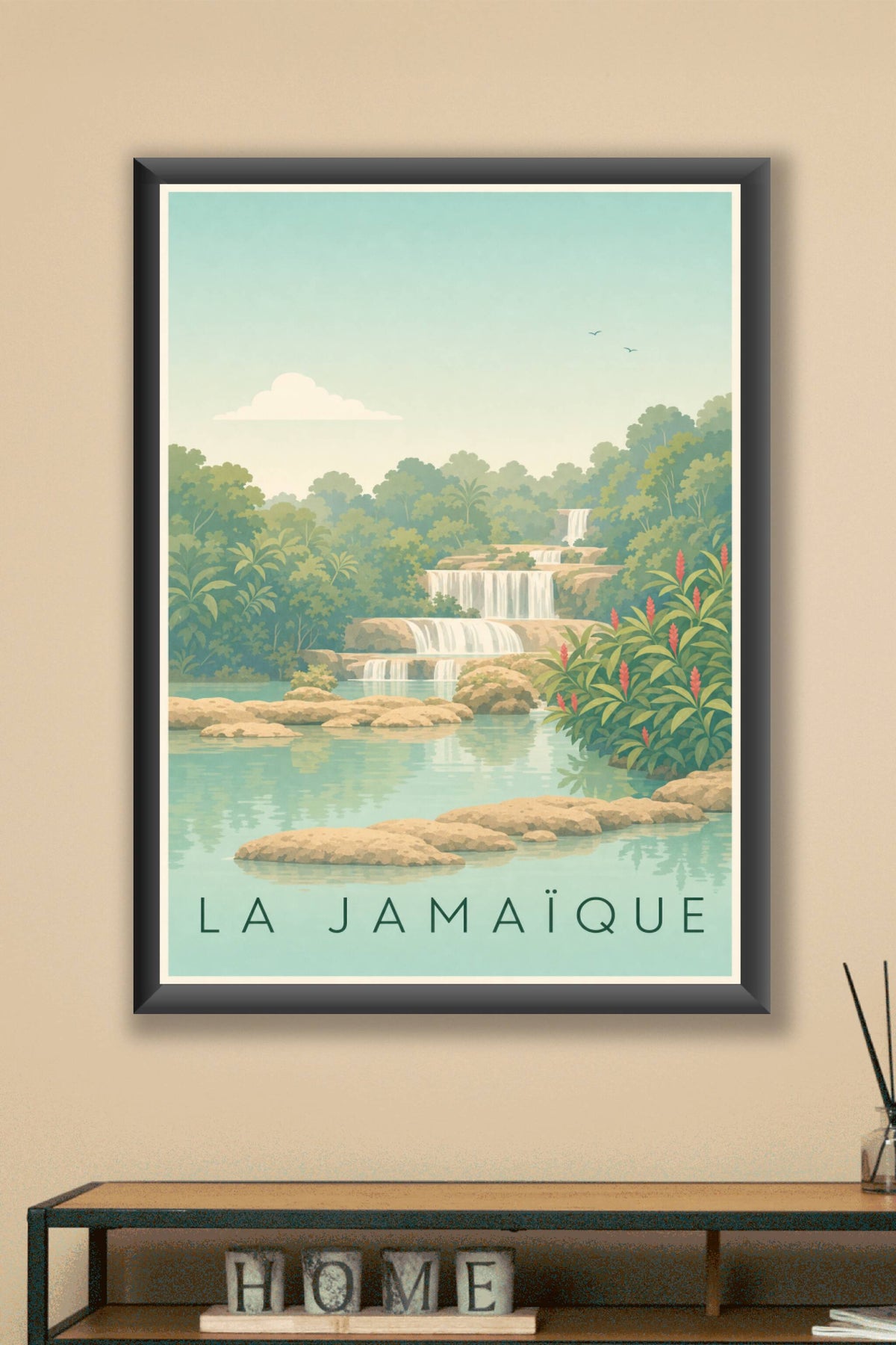 Affiche de la Jamaïque, poster cascades
