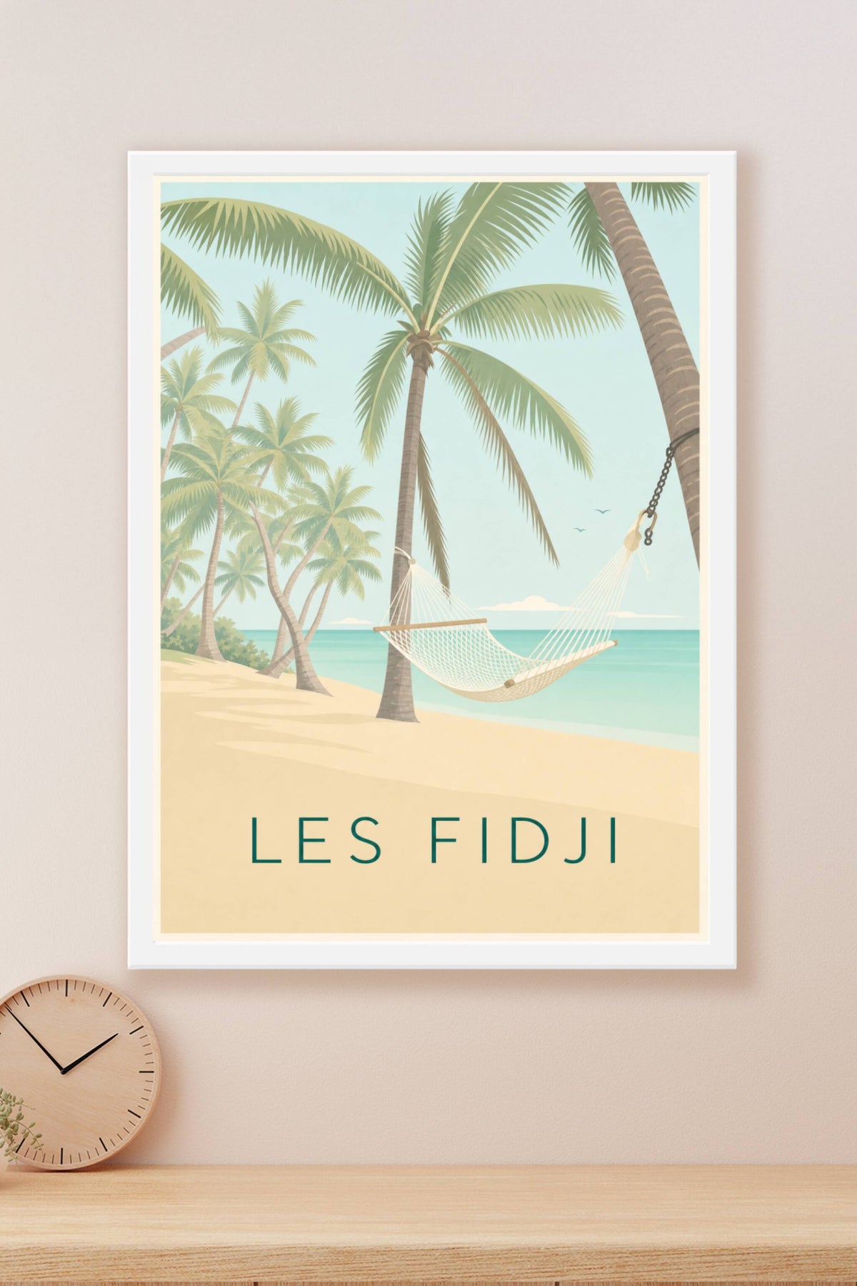 Affiche des Fidji, poster pont et lagon