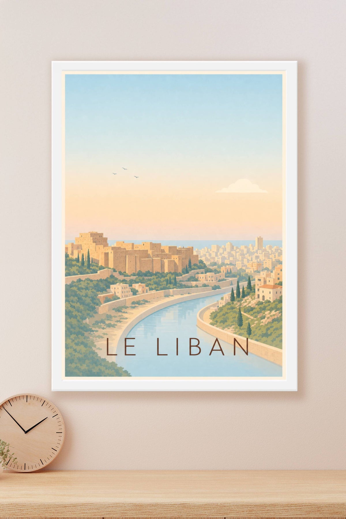 Affiche du Liban, poster paysage méditerranéen