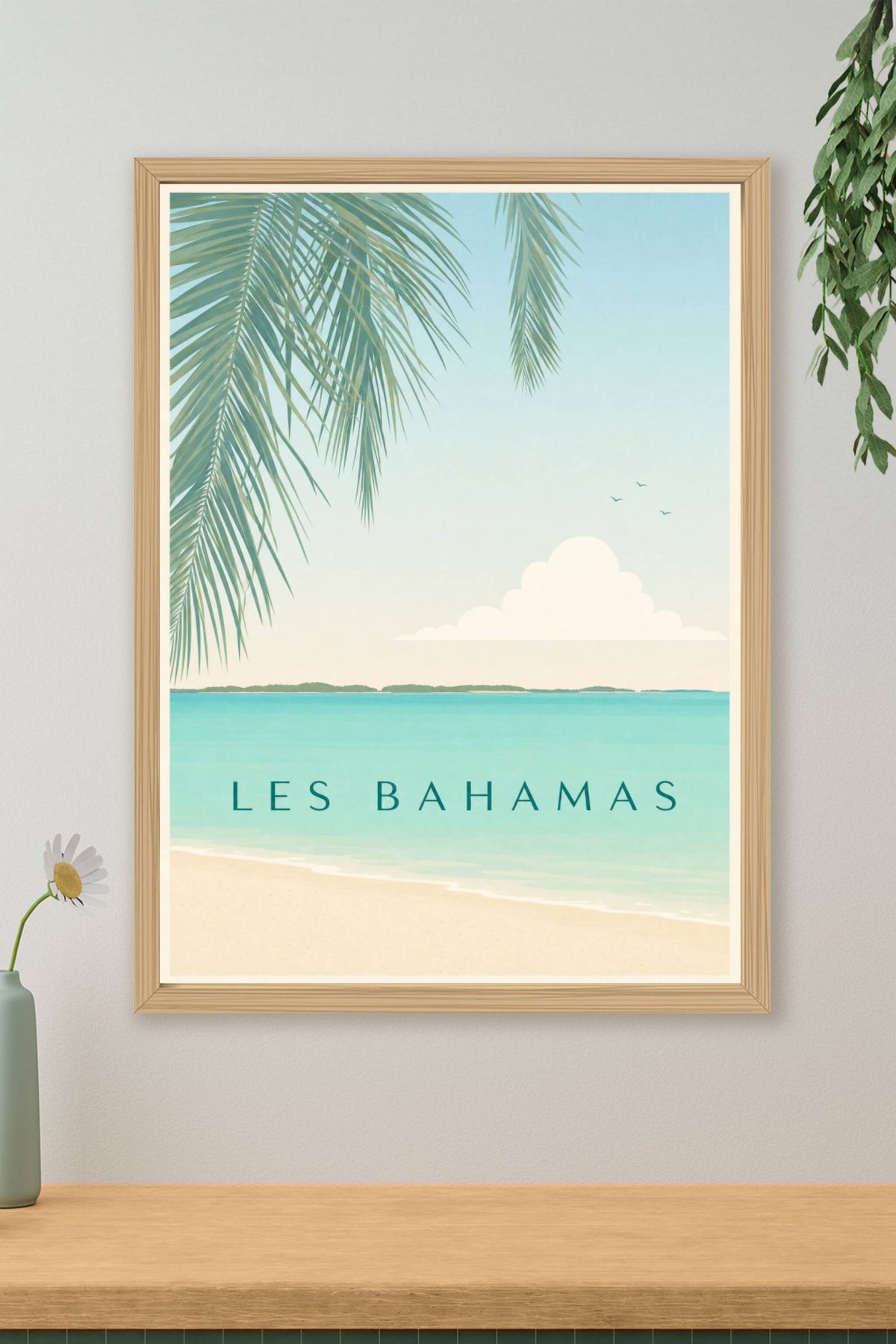 Poster des Bahamas, affiche plage calme