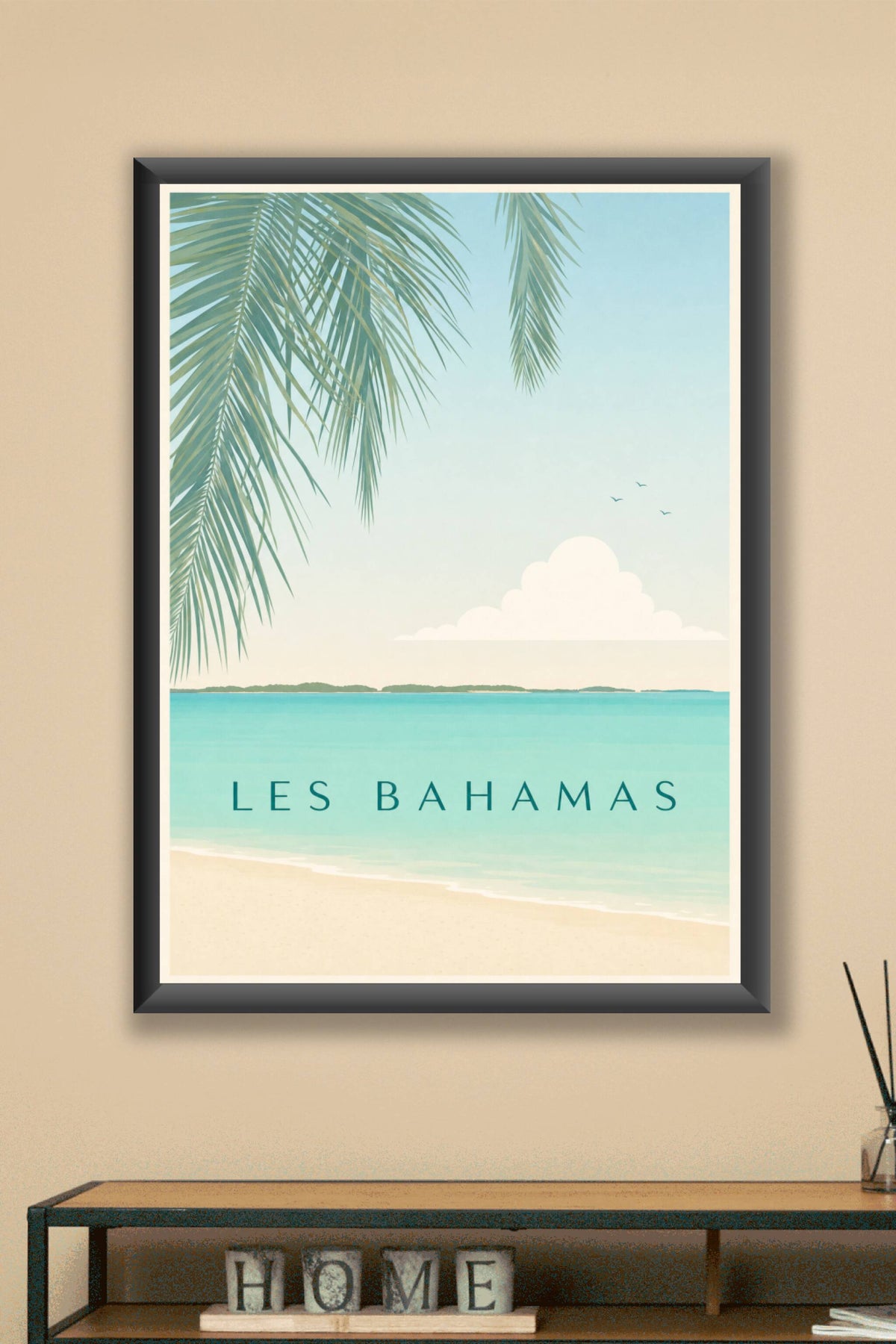 Poster des Bahamas, affiche plage calme