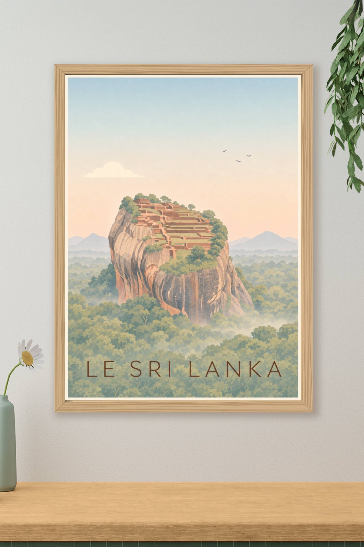 Poster du Sri Lanka, affiche train bleu
