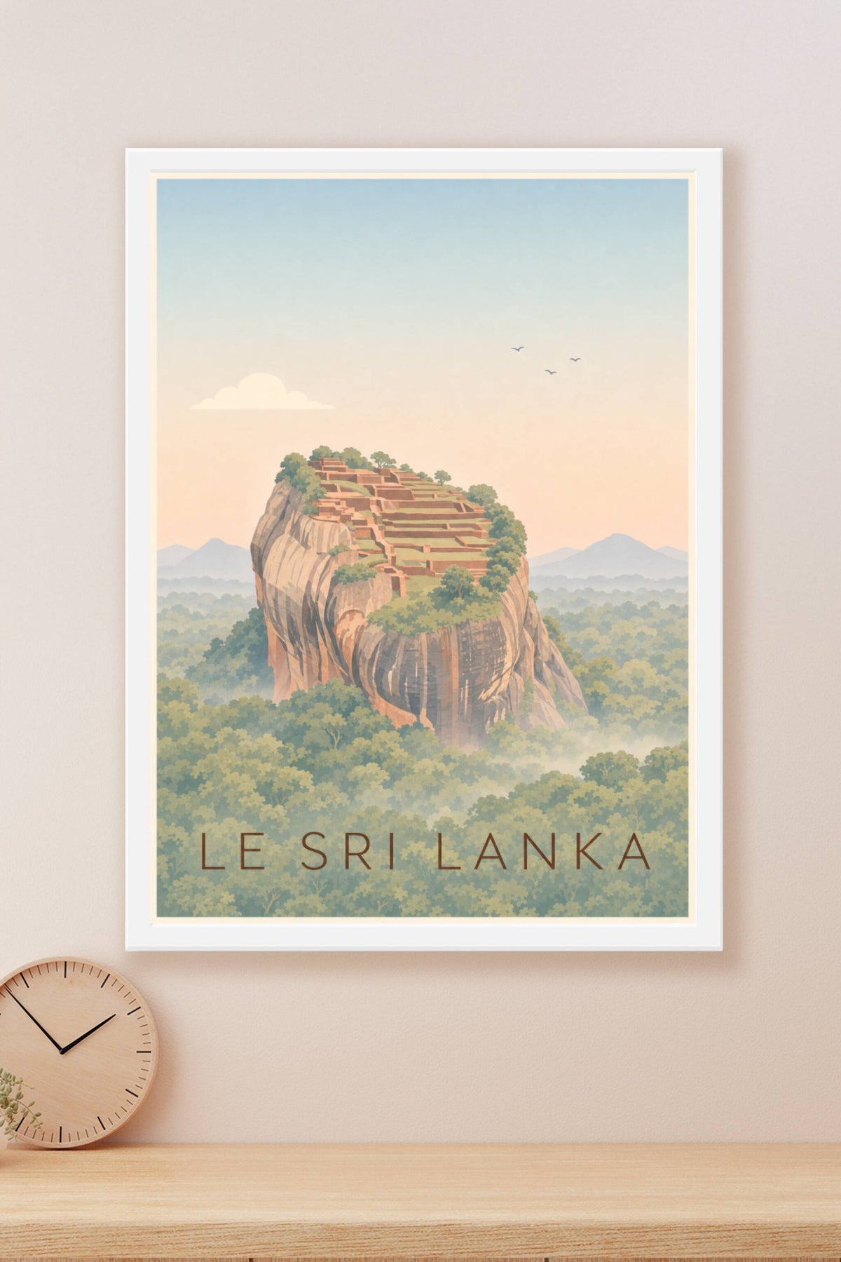 Poster du Sri Lanka, affiche train bleu