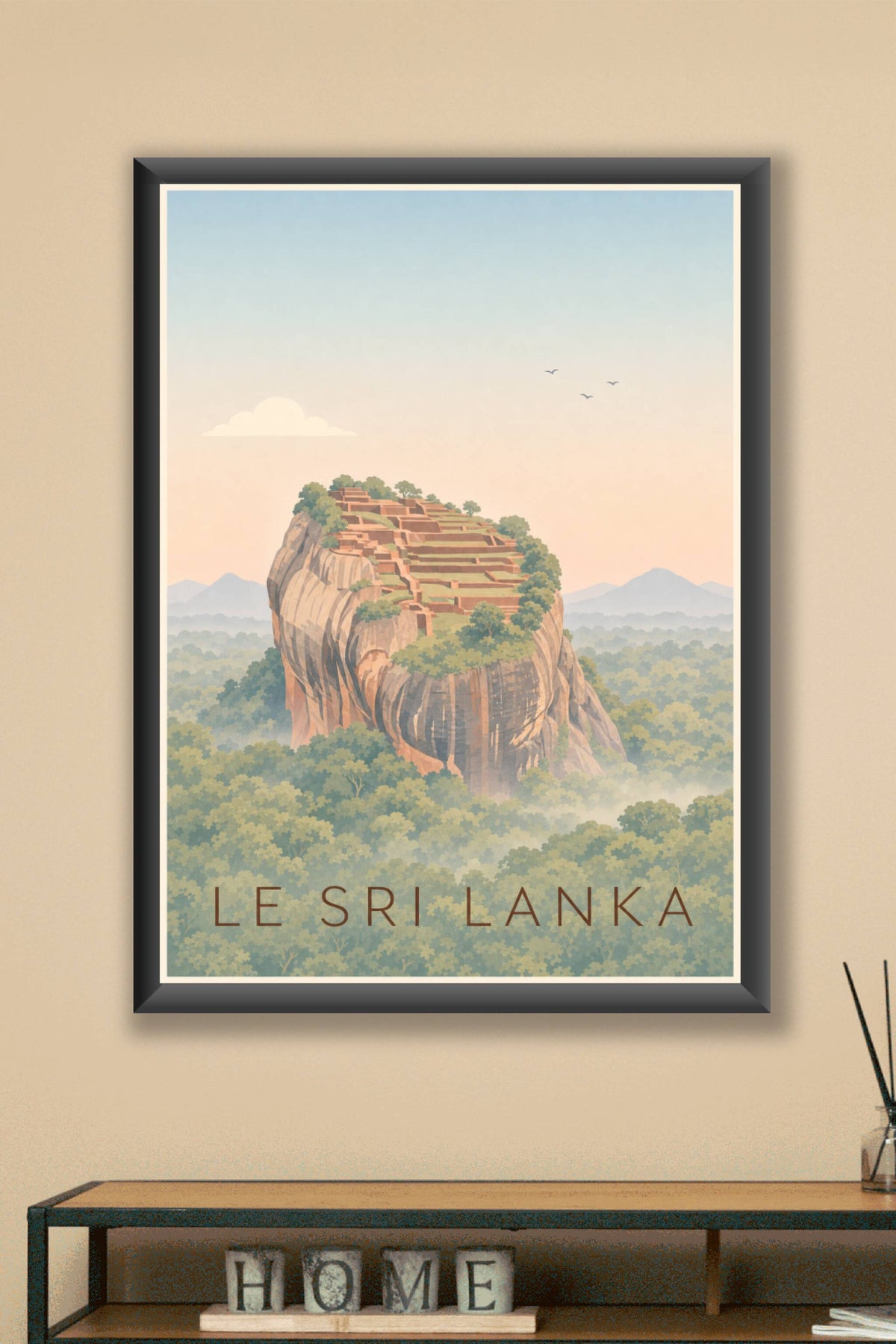 Poster du Sri Lanka, affiche train bleu
