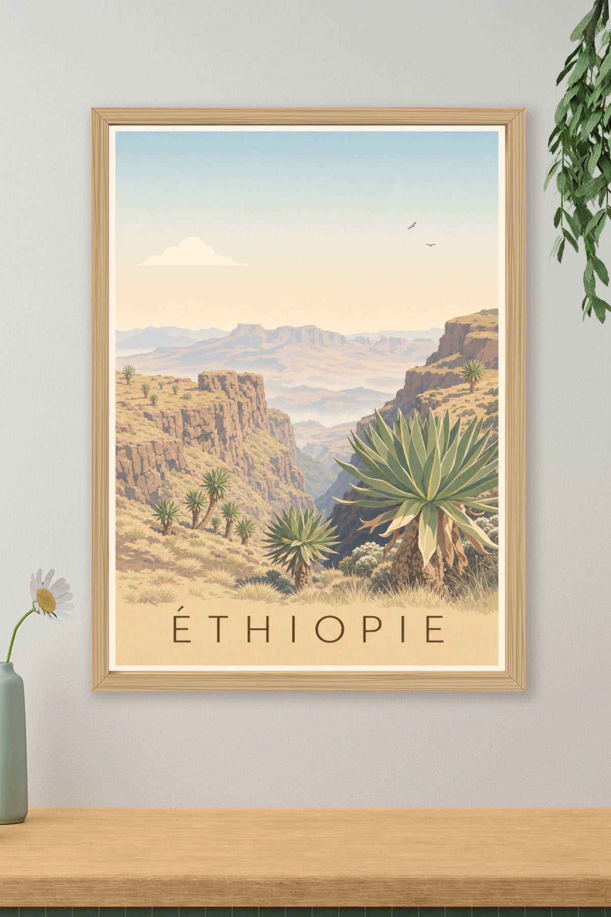 Affiche d'Éthiopie, poster montagnes du Simien