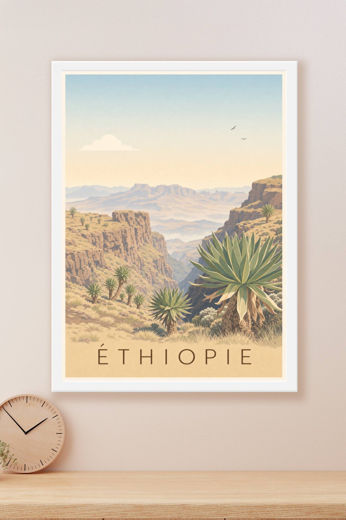 Affiche d'Éthiopie, poster montagnes du Simien