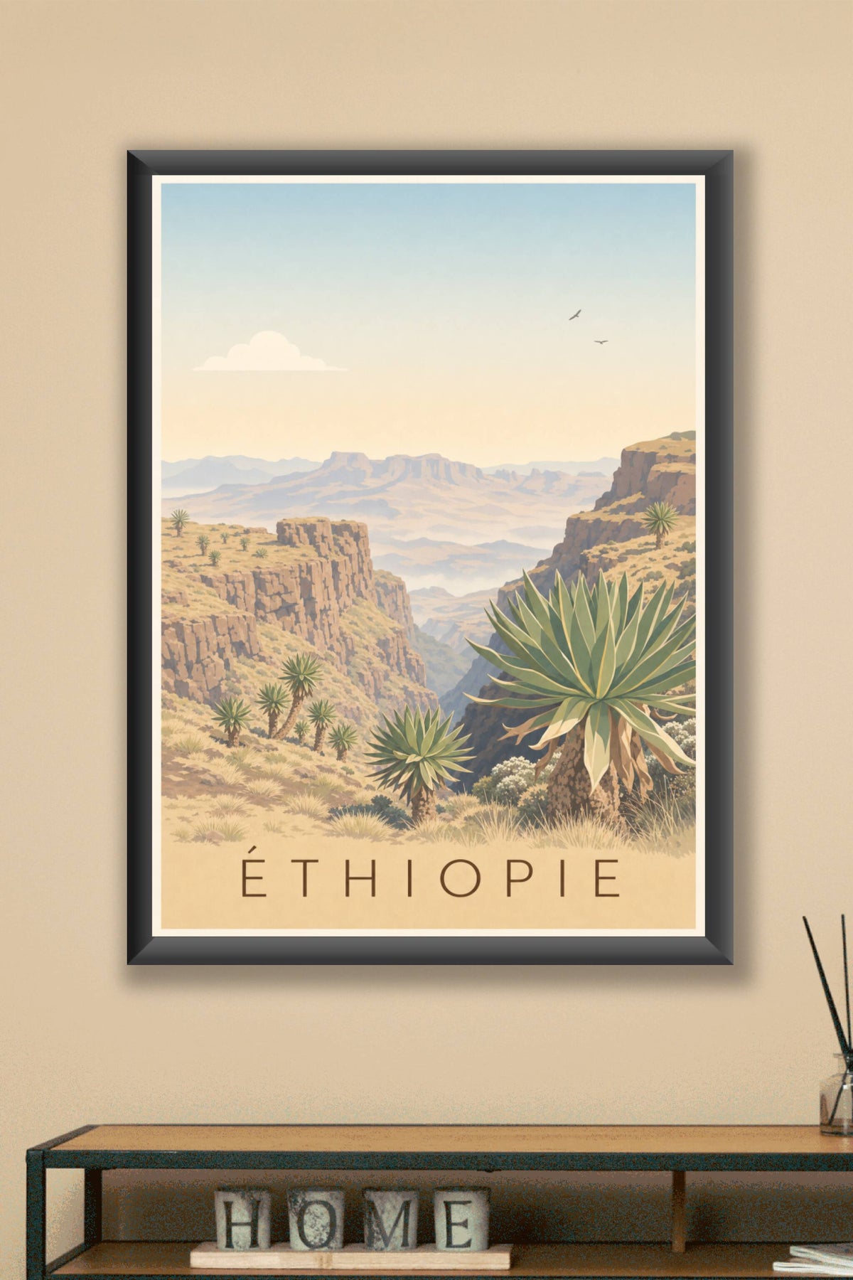 Affiche d'Éthiopie, poster montagnes du Simien