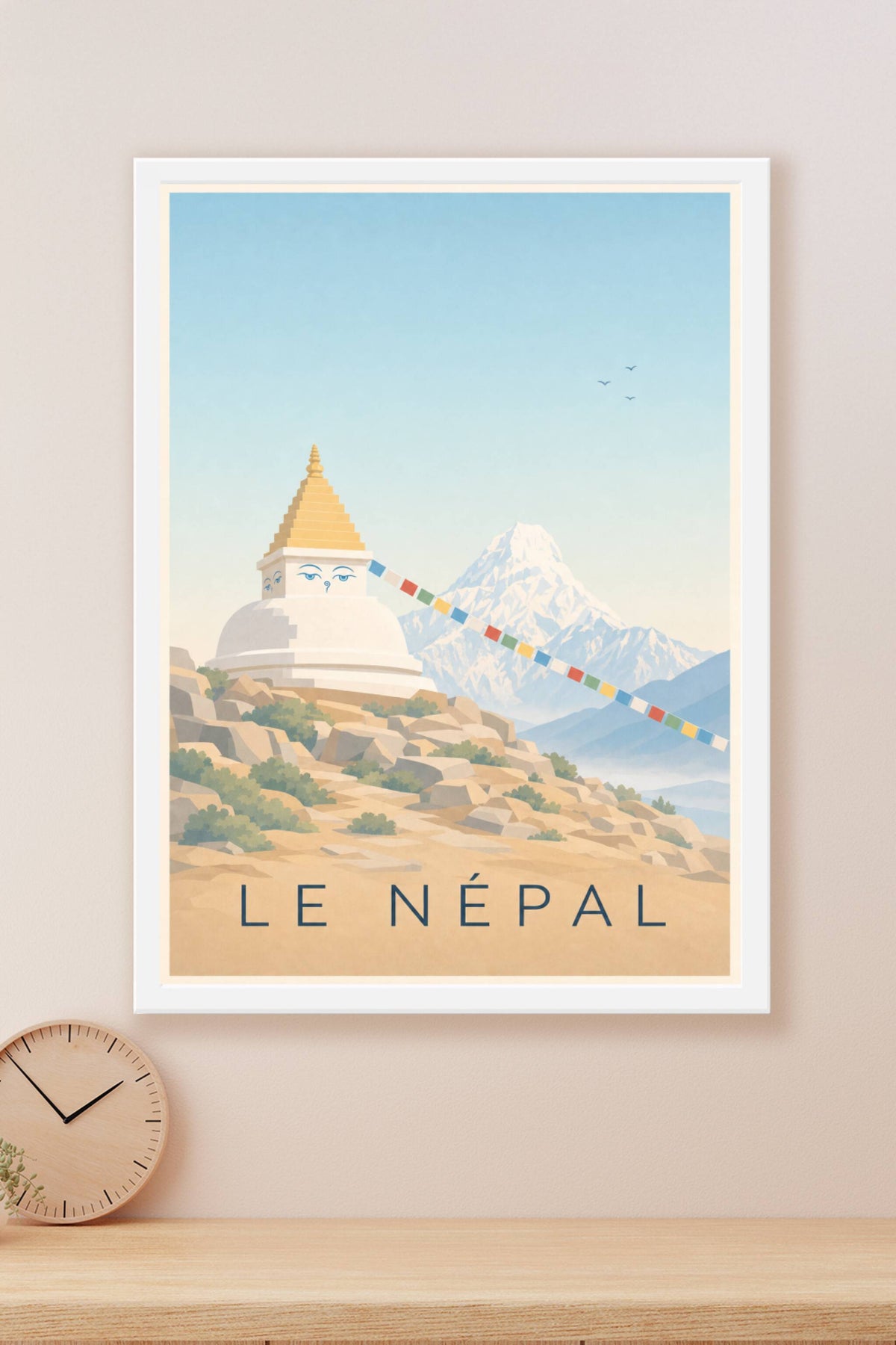 Poster du Népal, paysage calme de montagnes