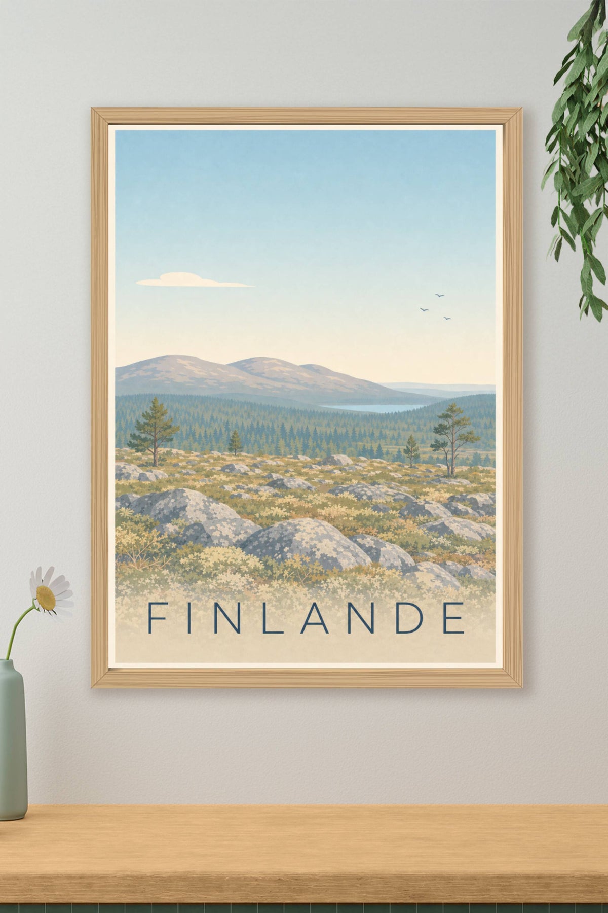Affiche de Finlande, poster monts de Laponie