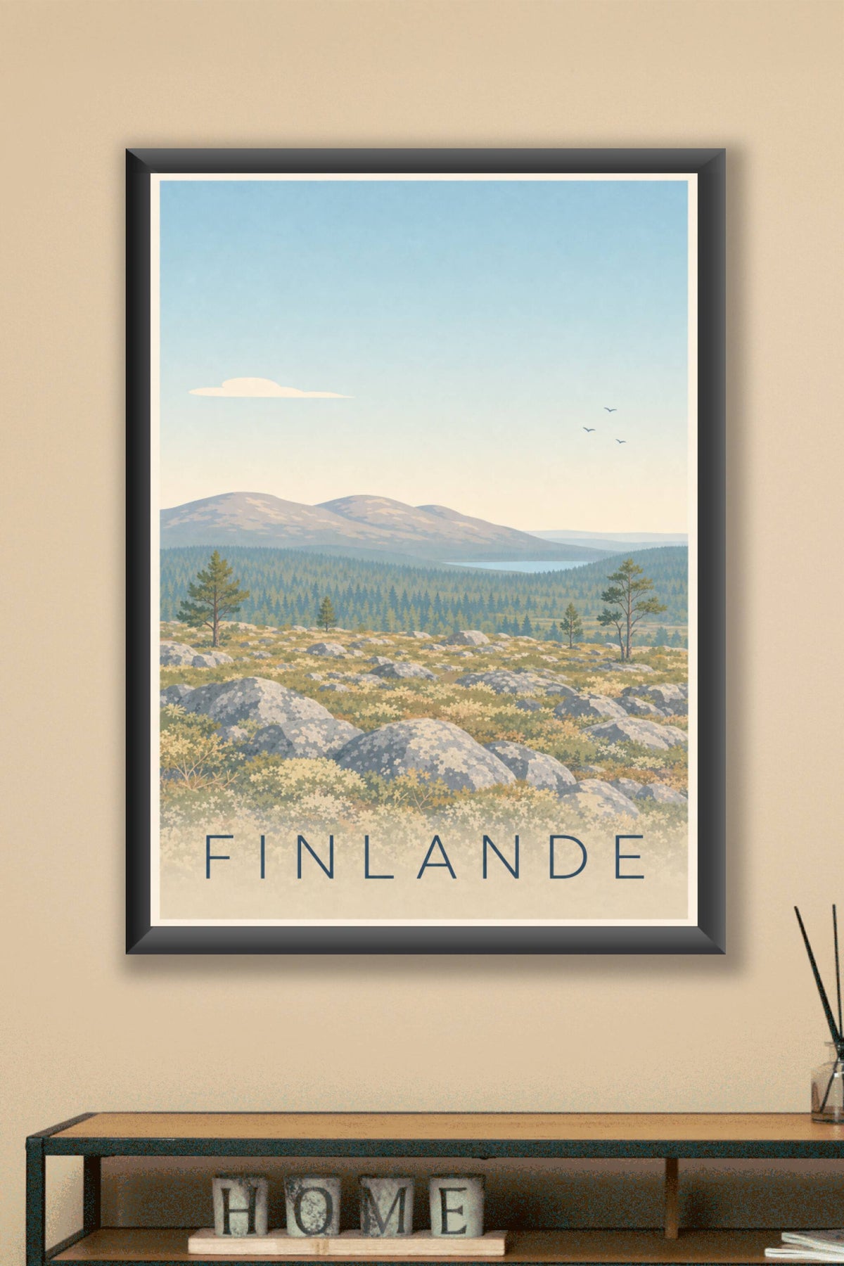Affiche de Finlande, poster monts de Laponie