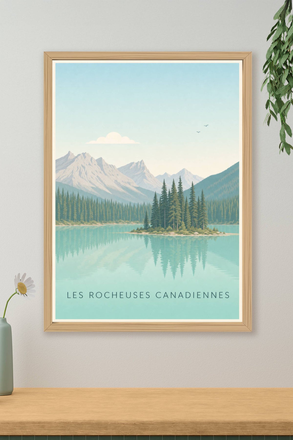 Affiche des Rocheuses canadiennes, poster lac calme
