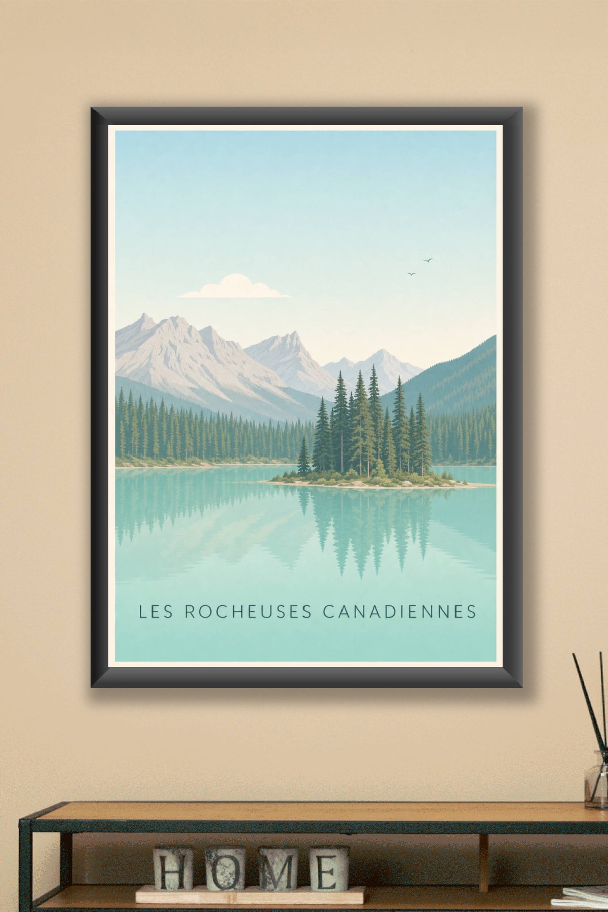 Affiche des Rocheuses canadiennes, poster lac calme