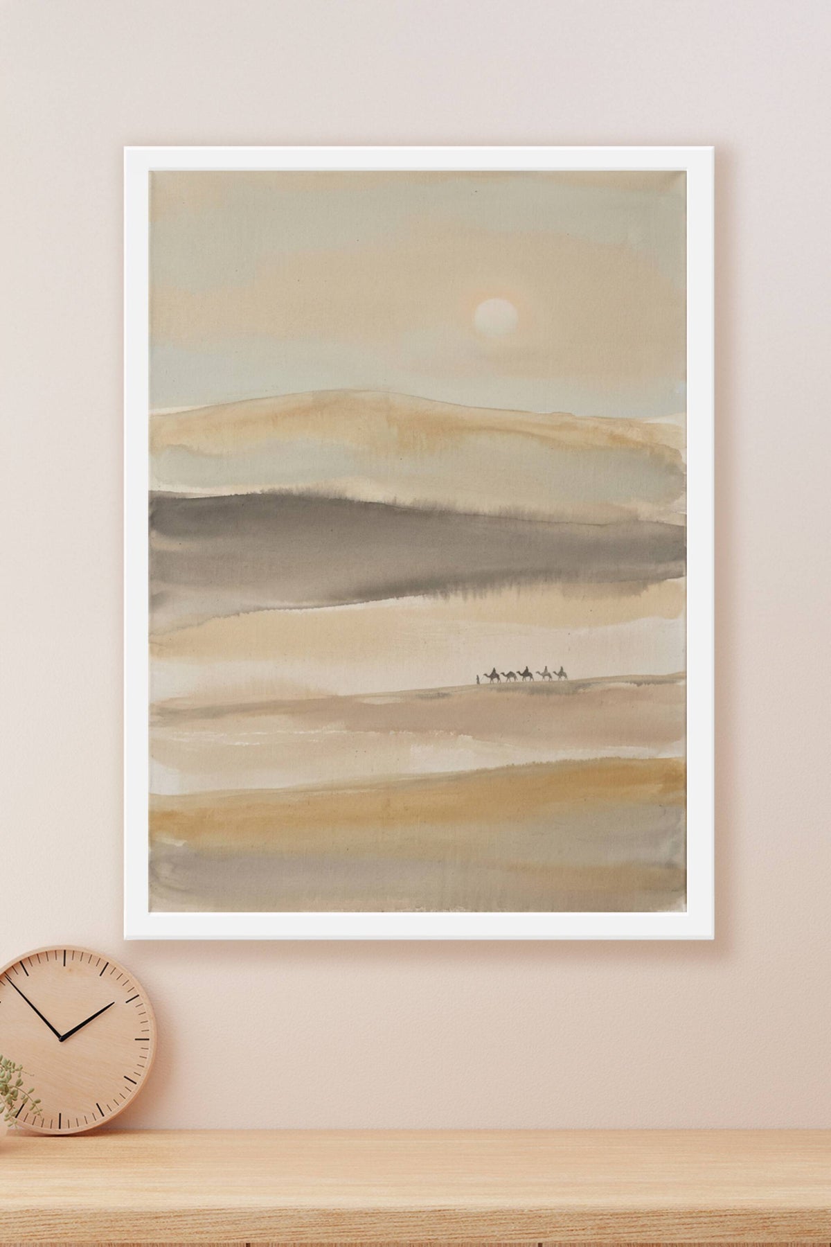 Affiche Désert du Maroc, poster caravane Art Marocain