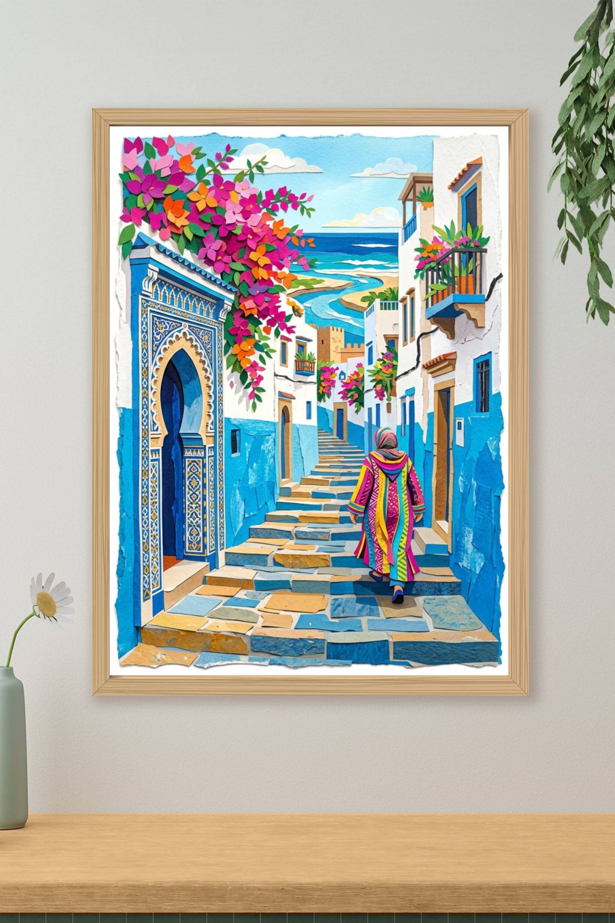 Affiche Maroc, poster ruelle bleue