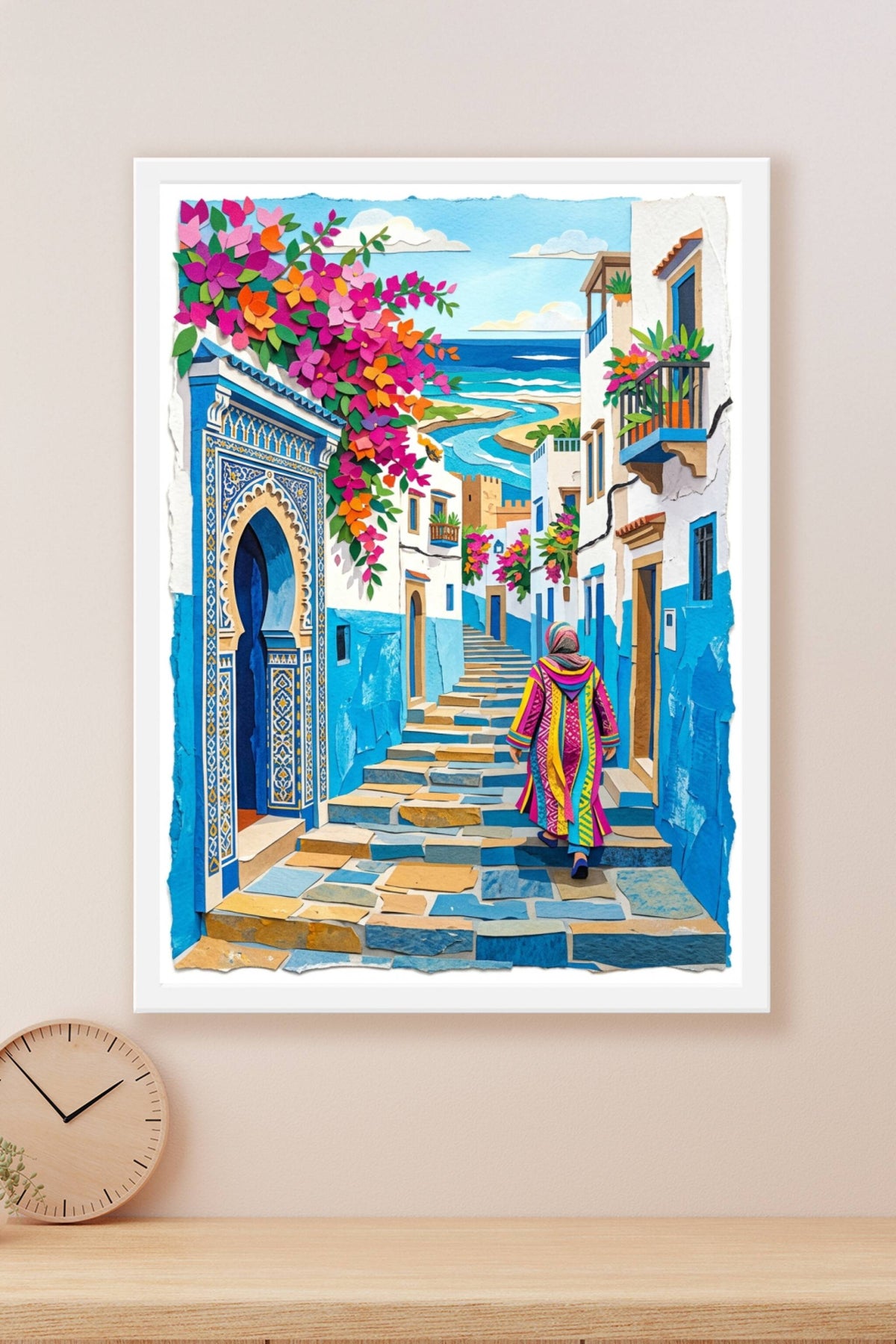 Affiche Maroc, poster ruelle bleue