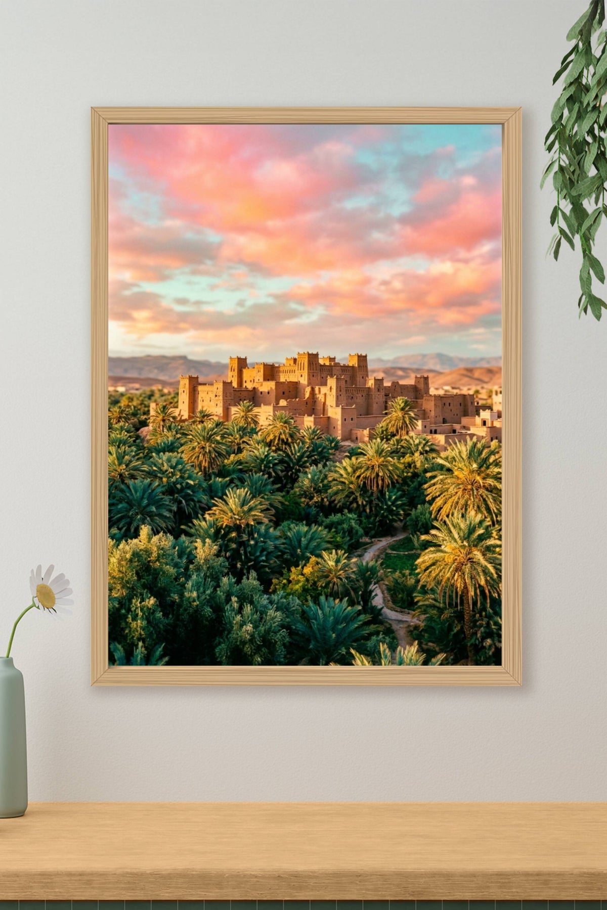 Affiche Kasbah du Maroc, poster palmeraie et voyage